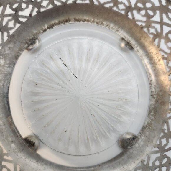 Vintage E&JB Ashtray Silver Plate Basket with Glass Bowl Insert READ - Picture 11 of 12